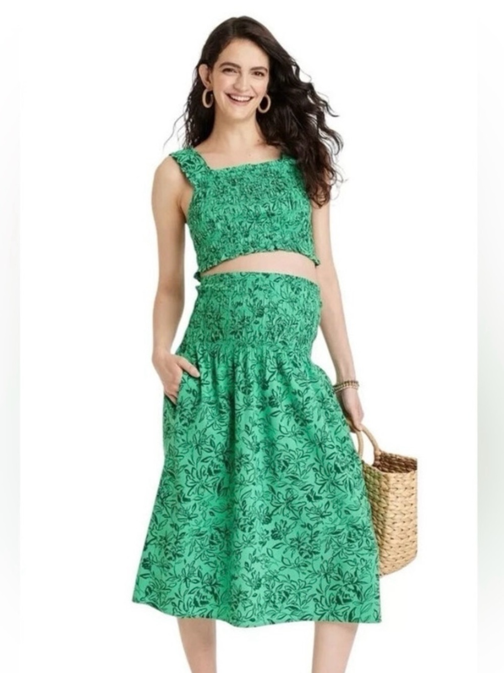 NWT Isabel by Isable Ingrid Maternity sleeveless smocked 2 pc set
